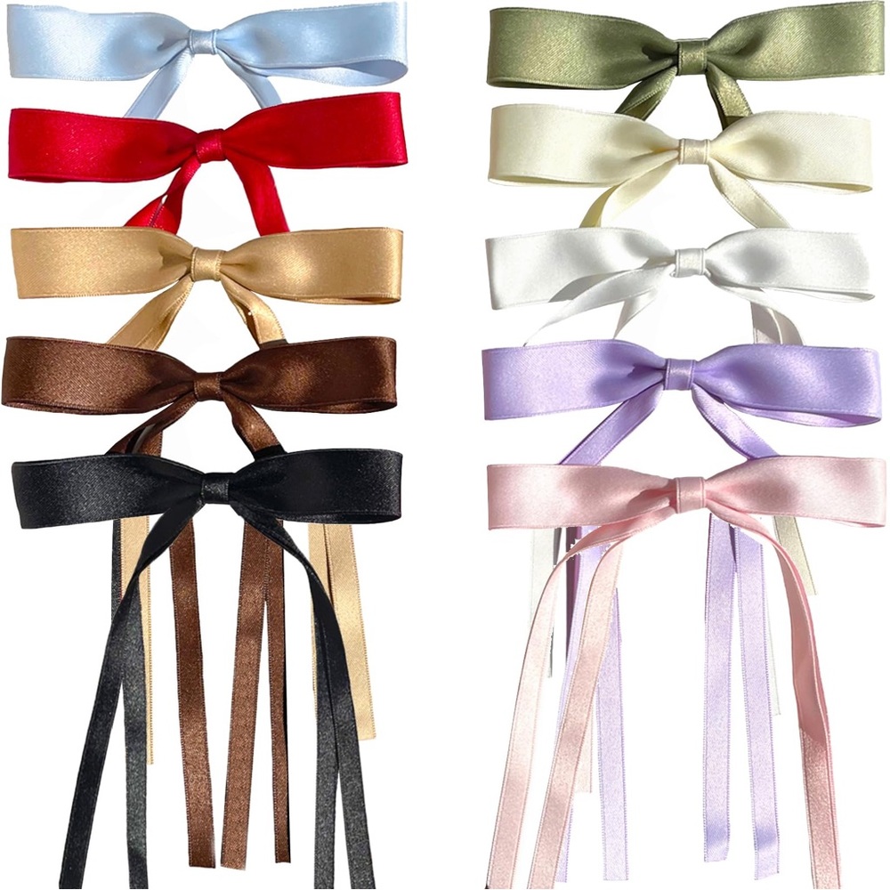 Hair Bows, Hair Ribbon Clip, Long Tail, Women/Girls, Large Satin Barrettes